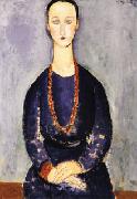 Amedeo Modigliani Woman with Red Necklace oil on canvas
